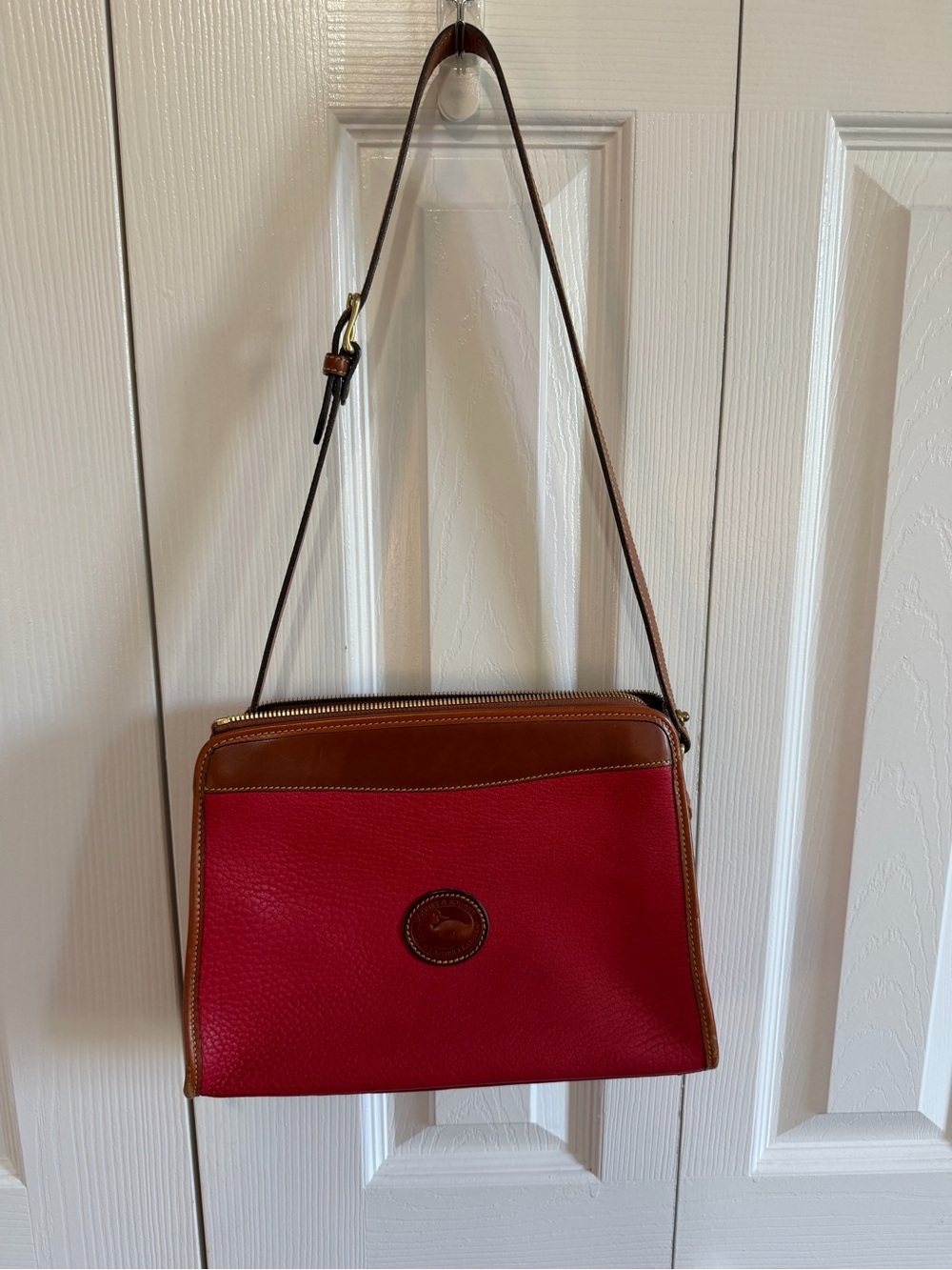 Dooney & Bourke Vintage Leather Crossbody Red/Brown